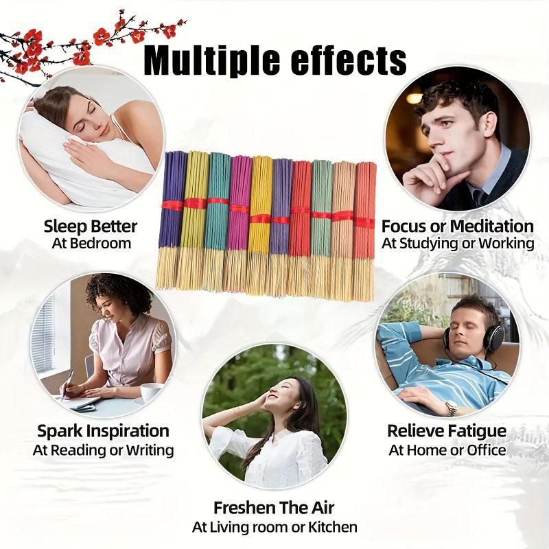 7 Sets of 140 Incense Sticks Available in Four Seasonal Sets: Rose Lavender Sandalwood Jasmine Mint Cherry Blossom Herbal and Dragon Blood Wood with