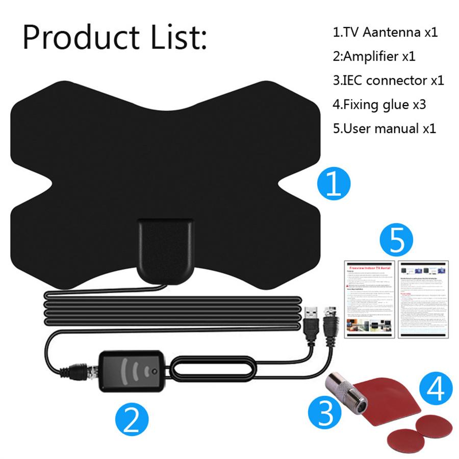 HDTV Antenna Indoor TV Antenna Range Up To 150 Miles with Amplifier Signal Booster