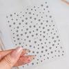 3D Bronzing Laser Silver Irregular Star Nail Decals Metallic Effect Silver Pentagram Nail Decals Adhesive Nail Art Star Stickers
