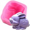 1Pcs New Easter Rabbit Silicone Mould Resin Clay Soap Mold Candle Bunny Mold Fondant Cake Decor
