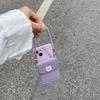Корейский простой милый щенок фиолетовый чехол с кожаной веревкой для iPhone 13 15 14 16 Pro Max 13 15 14 16 Pro противоударный задний чехол