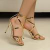 2024 New Summer Sexy Nightclub Fashion Pointed Toe Open Toe High Heel Sandals with Thin Heel for Women