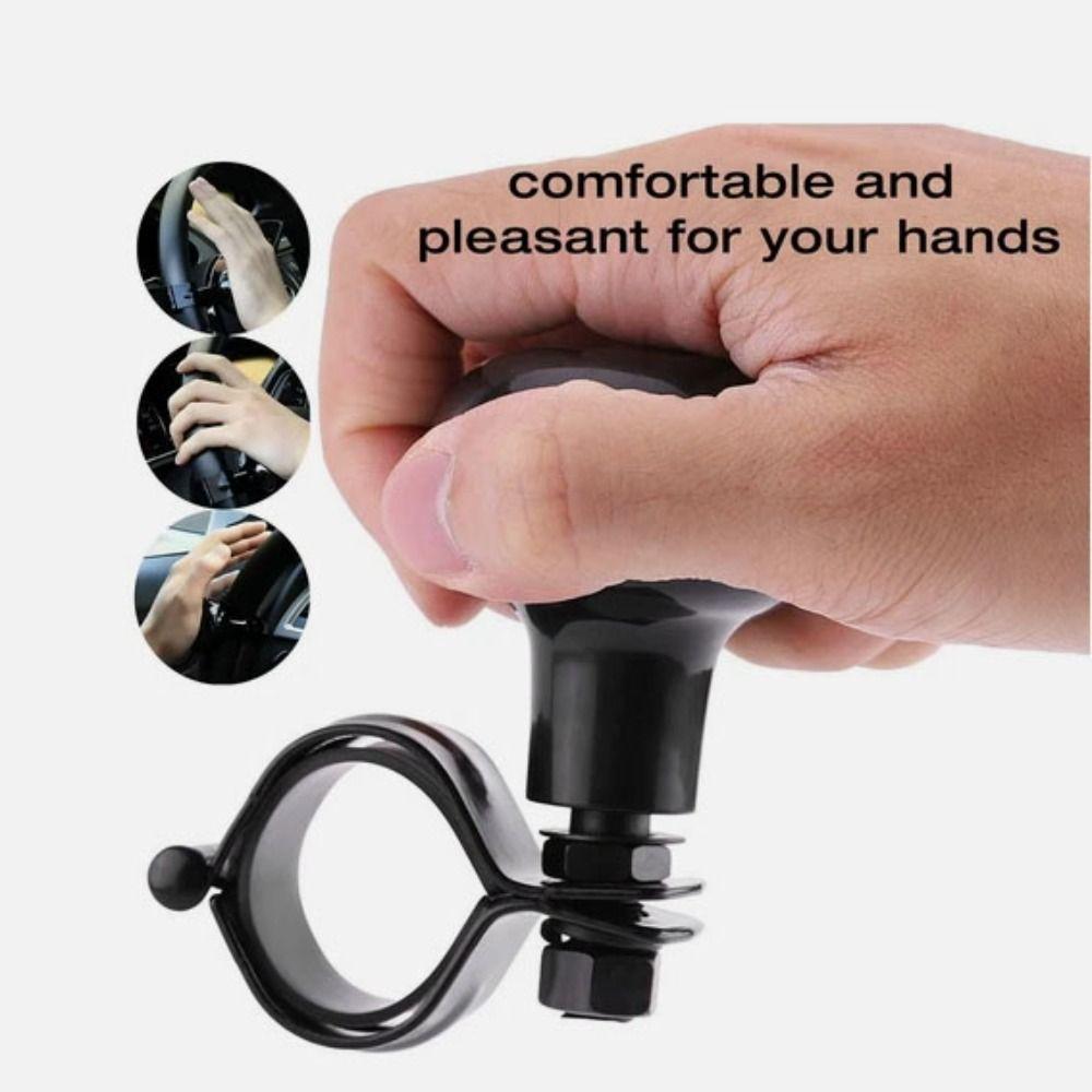 Black Billiard Ball Steering Wheel Spinner Heavy Duty Steering Wheel Grip Auto Use