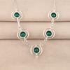 Green Onyx Gemstone Silver Necklace, 925 Sterling Silver Elegant Women Necklace, Partywear Jewelry RN-2-17