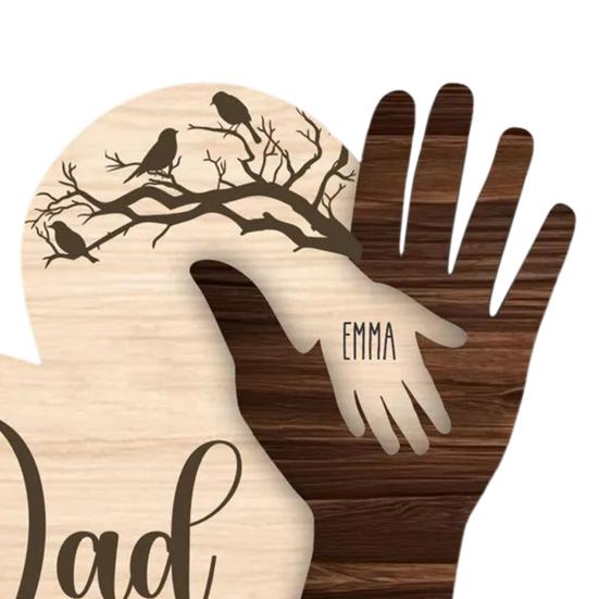 Семья, держащаяся за руки, табличка на стол, деревянная любовь, сердце, жест, украшение, украшение на день матери, украшение на день отца, центральное украшение стола