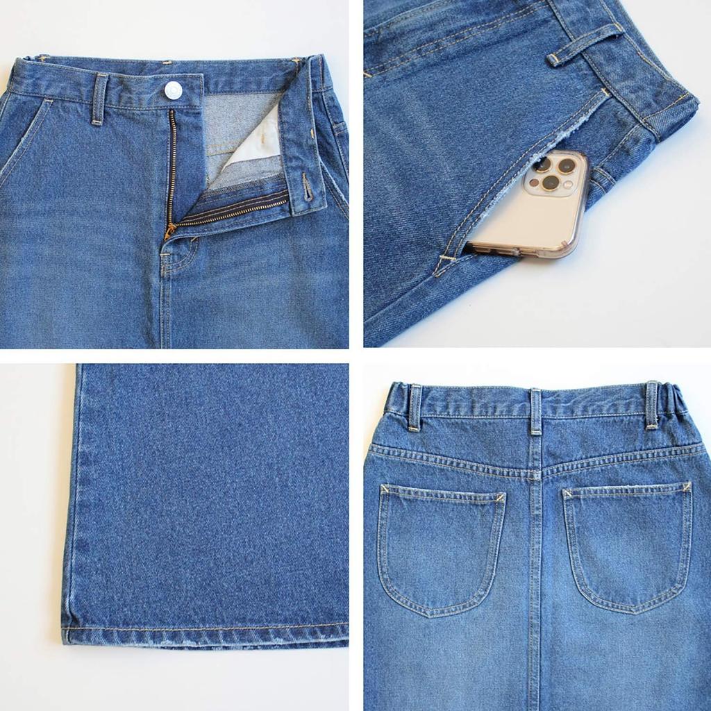 Выборочно Очень Длинный Деним Плюс Эластичный Красивый Повседневный Длинный Подходящий для Размера M Женская Юбка, Размер, Эффект Удлинения Ног, Стройнящий, Талия,