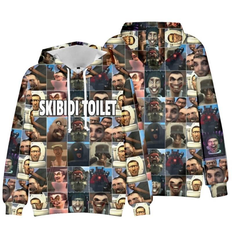 Skibidi Toilet Funny Casual Hooded Sweatshirt Creative Game Print Multiple Styles To Choose From
