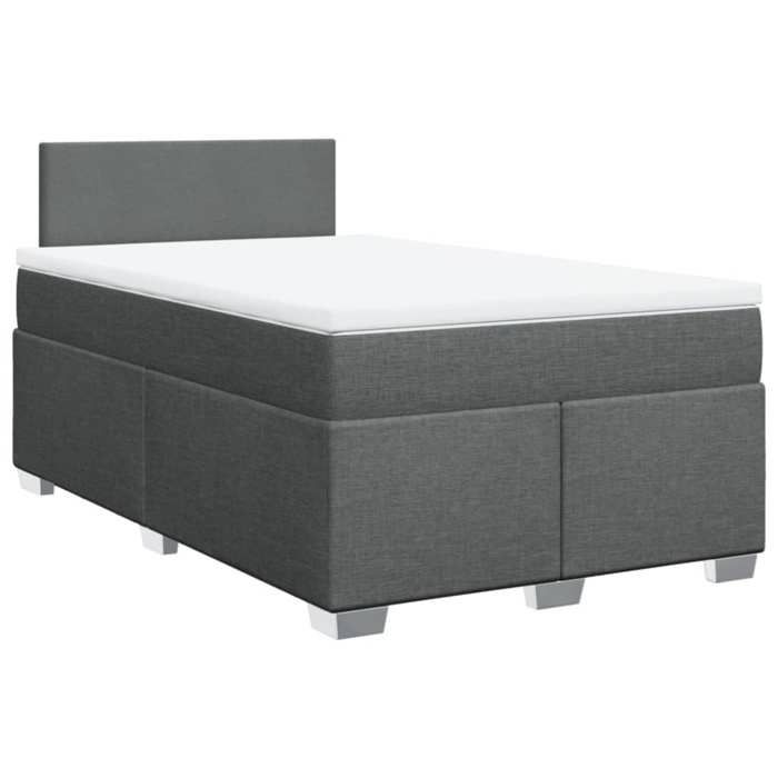 Maison Exclusive - Sommier à lattes de lit avec matelas Gris foncé 120x200cm Tissu