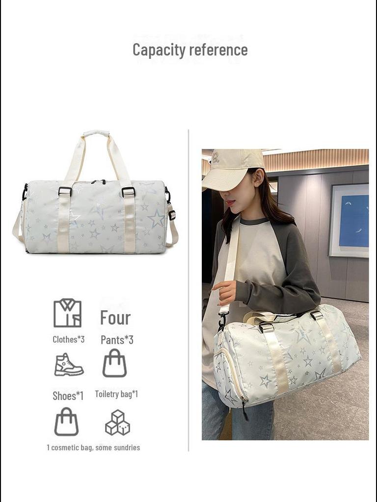 Вместительная дорожная сумка с отделением для обуви и отделением для влажного/сухого белья, удобная для переноски в руке, для спорта и отдыха.