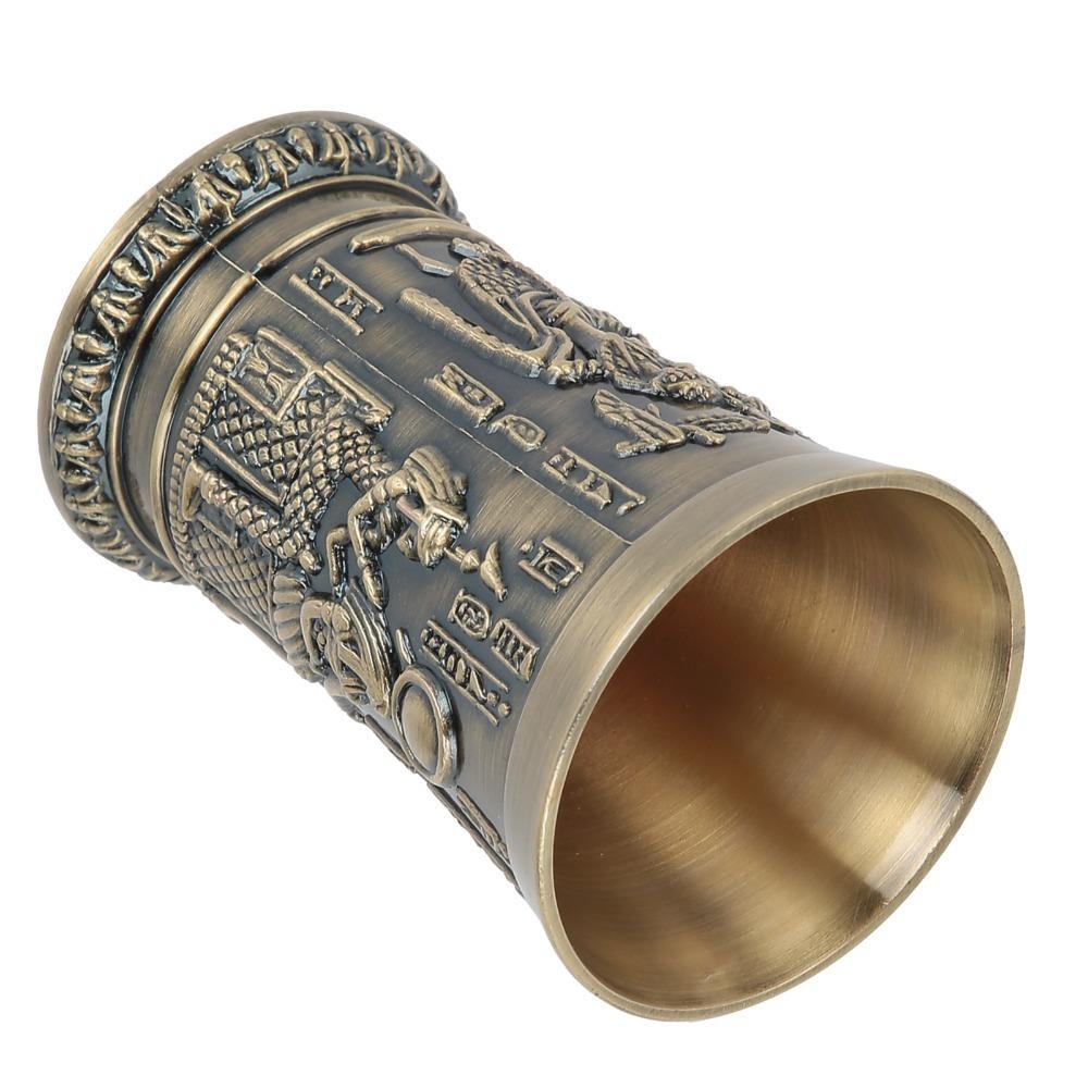 Embossed Metal Shot Glass Pharaoh Ramses Vintage Wine Glass Egyptian Wine Cup For Cocktail