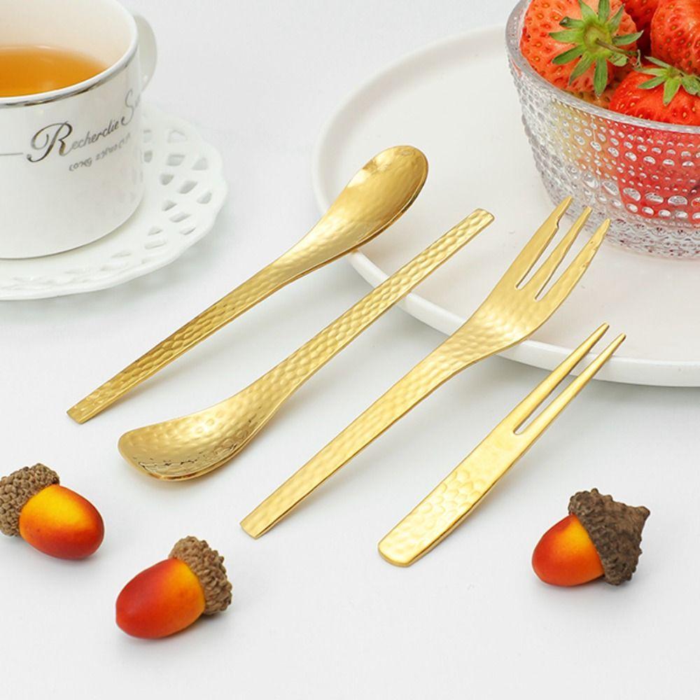 Japanese Style Teaspoon 304 Stainless Steel Dessert Spoon Creative Fruit Fork