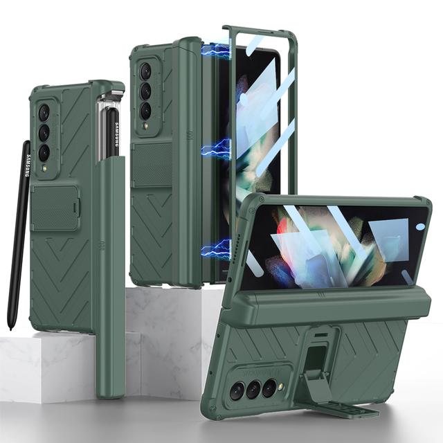 Полная защита экрана стеклянная пленка чехол для Samsung Galaxy Z Fold 4 Fold3 Fold4 Fold 3 5g Zfold4 Zfold3 подставка держатель Coque
