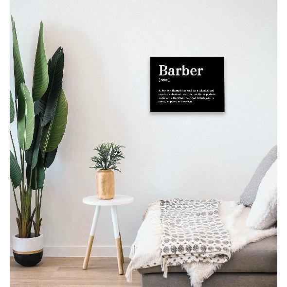 Barber Barbershop Salon Noun Definition Framed Canvas Wall Art Decor 11×14 Inch, Barber Shop Barber Quote Print Painting Artwork Home Wall