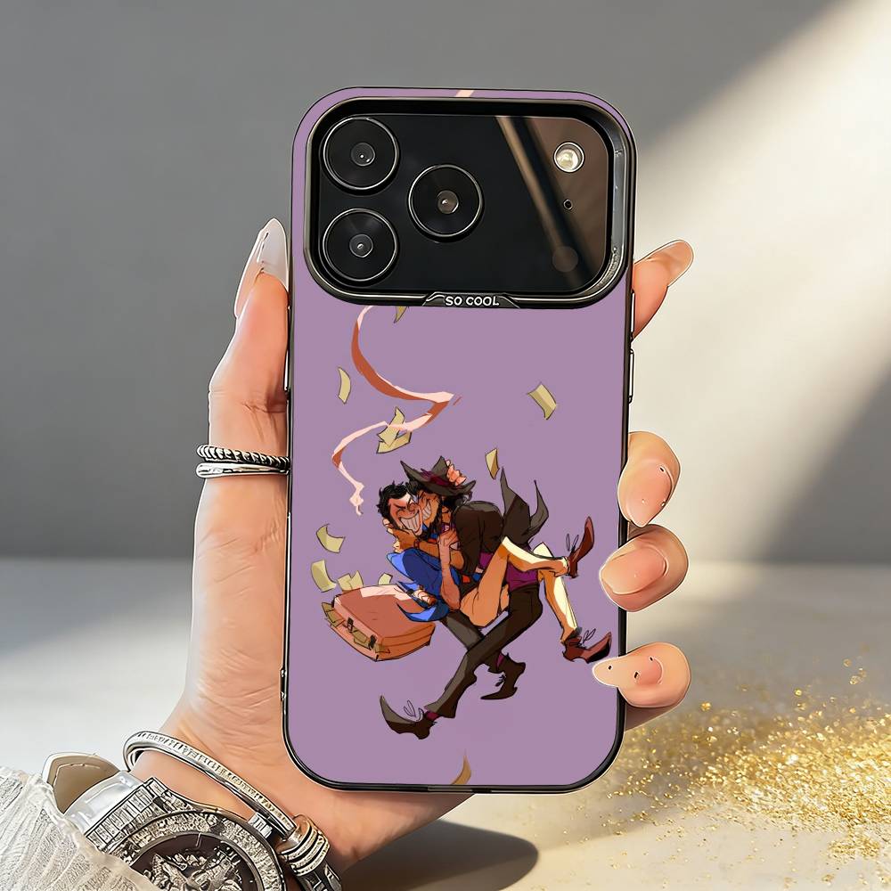 Чехол для телефона L-Lupin Anime T-Third для iPhone17,16,15,14,13,12,11,Pro,MAX Серый Матовый Силиконовый Черный Чехол