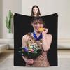 Alysa Liu Warm Blanket For Living Room  Trend Throw Blanket Winter Travel Office Flannel Bedspread