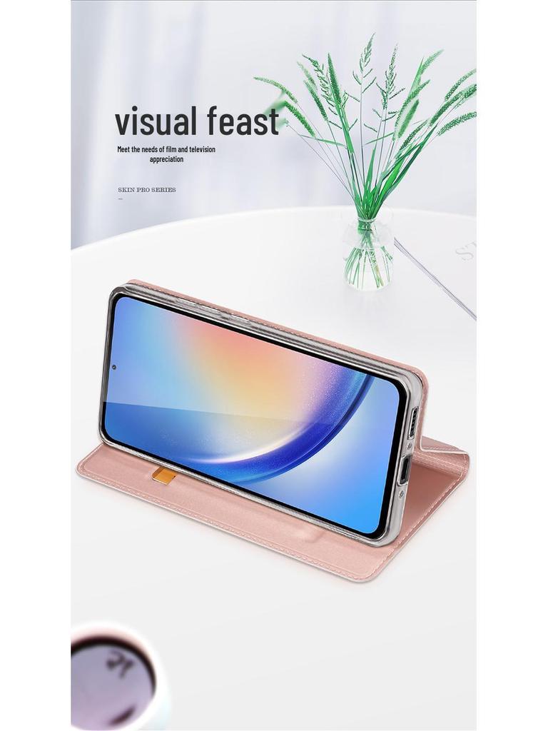 Кожаный чехол-книжка для Samsung A35/A55/A51 - Бизнес-дизайн, защита от падений