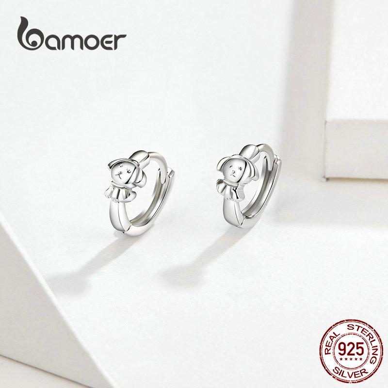 BAMOER, настоящее серебро 925 пробы, честный щенок, серьги для девочек, драгоценные ювелирные изделия, женские серьги, подарок