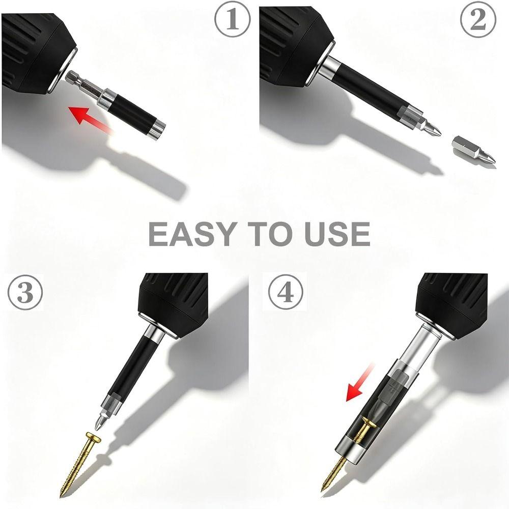 2pcs Telescopic Drill Bit Extension Anti-Tilt Bit Holder Screw Guide Power Drill Accessory