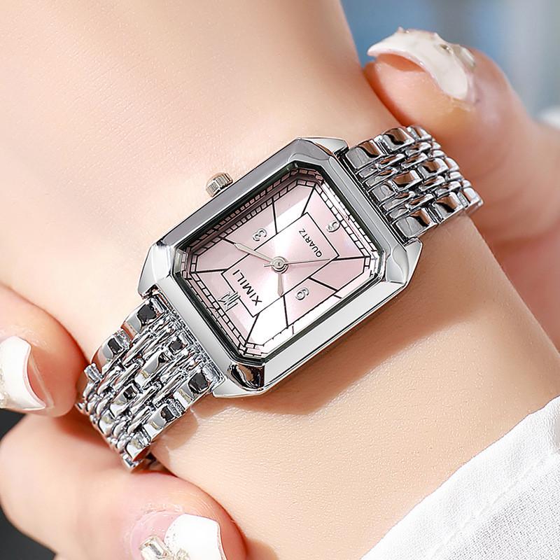 Ladies Square Dress Watch With Precise Quartz Movement For Office And Leisure