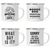 Enamel Mug Vintage Thick Camping Cup Coffee Mug Funny Gift for Office Home Outdoor