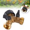 Garden Hose Splitter 2 Way Garden Water Distributor Solid Brass Y Valve Hose Connector Garden Water Hose Adapter 3/4 Inch Thread