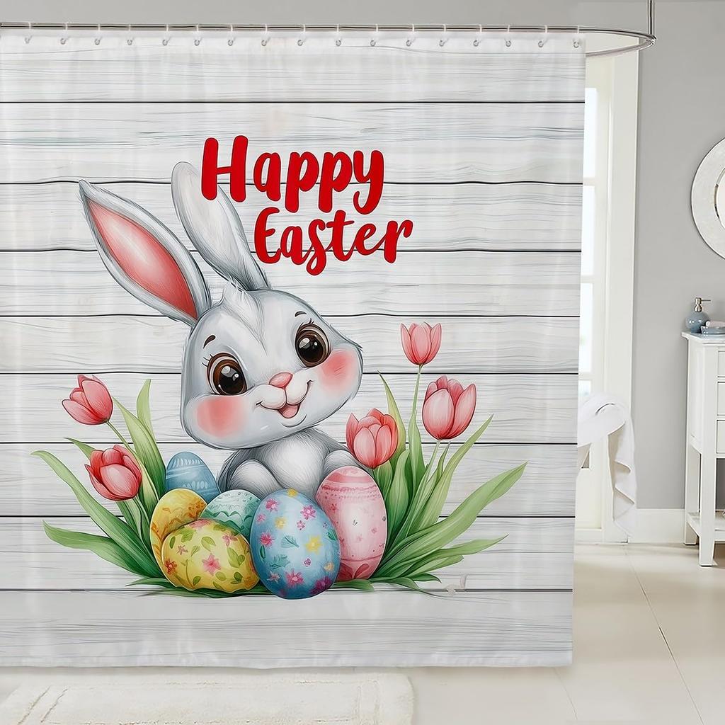 Милые Кошки Шторка для Душа для Детей Девочек Подростков Синяя Цветочная Зеленые Листья Аксессуары для Ванной Комнаты Дом Сад Домашние Животные Животные Рустик Ванная