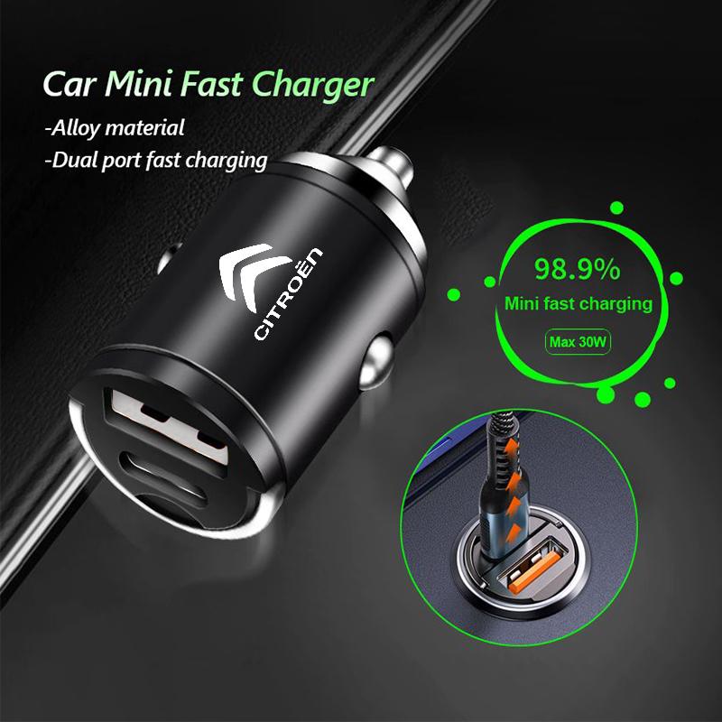 Car Charger QC3.0 Cigarette Lighter Charger Auto Phone Fast Charging For Citroen C3 C4 C5 C1 C2 Berlingo Celysee Xsara Picasso