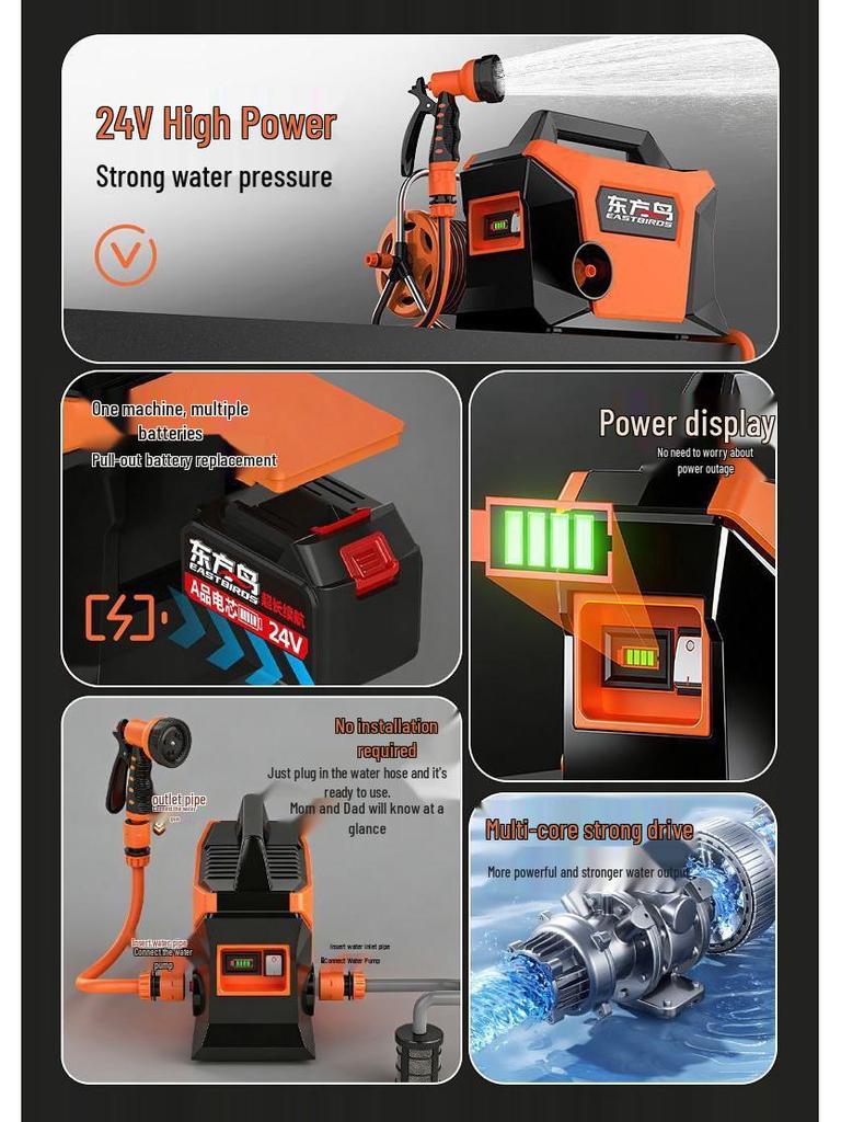Rechargeable Automatic Water Pump for Vegetable Patch Irrigation - Ideal for Rural and Outdoor Use