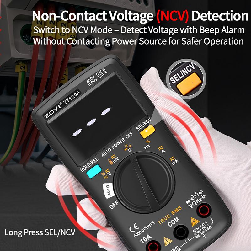 ZOYI -102A High-Precision Fully-Auto Pocket Digital Smart Multimeter with Anti-Burn Protection - Professional Electrician's Tool