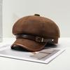 Autumn and Winter Hats Women's Fashion Versatile Octagonal Hats Big Head Circumference Showing Face Ducktongue Beret Newsboy Hat