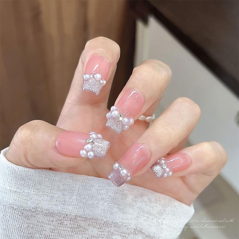 1 Bag Half Round Pearl Nail Charms White Pearls 3D Caviar Beads Manicure Supplies Flatback Pearl Decoration