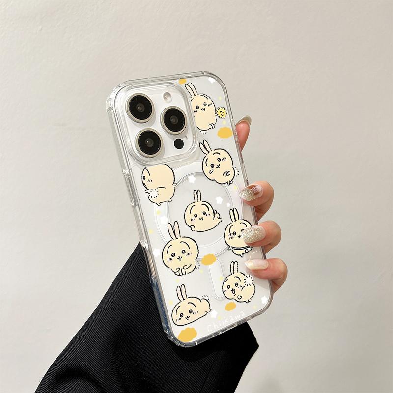 Милый прозрачный силиконовый чехол-зарядка C-Chiikawas для iPhone 17 Air 16 E 15 14 Plus 13 12 Mini 11 Pro Max