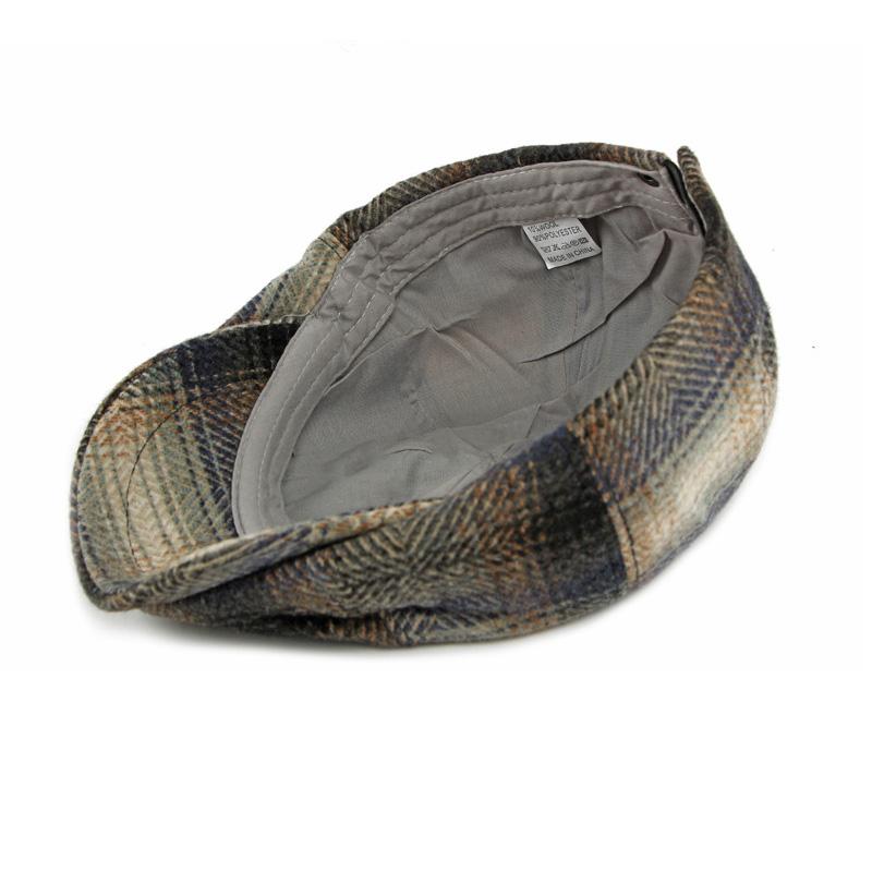 Осенне-зимняя шерстяная градиентная восьмиугольная кепка мужская британская винтажная кепка кепка газетчика