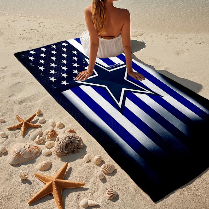 Пляжное полотенце Dallas Cowboys из микрофибры, легкое и быстросохнущее, для летних путешествий, незаменимое для пляжа, бассейна