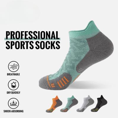 3 пары профессиональных носков для марафона, занятий спортом на открытом воздухе, фитнеса, утолщенных, амортизированных, коротких, с низким вырезом, носков-лодочек до щиколотки