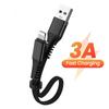 3A USB-кабель для быстрой зарядки iPhone 14 13 12 11 Pro Max 30 см складной Micro USB/Type C/8-контактный провод для быстрой зарядки короткий шнур передачи данных