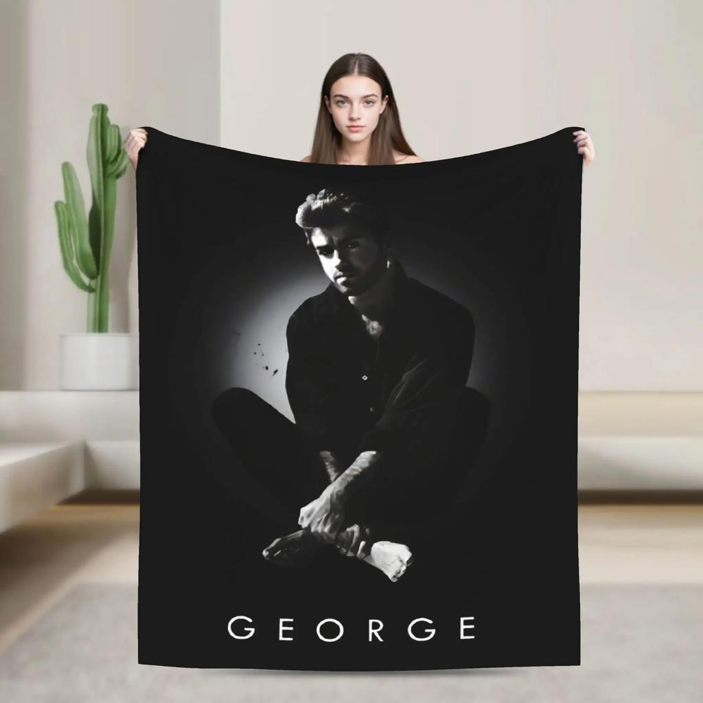 George Michael Blanket Quality Warm Soft Throw Blanket for Winter Home Decor Bedspread for Students Funny Design Cozy Comfort