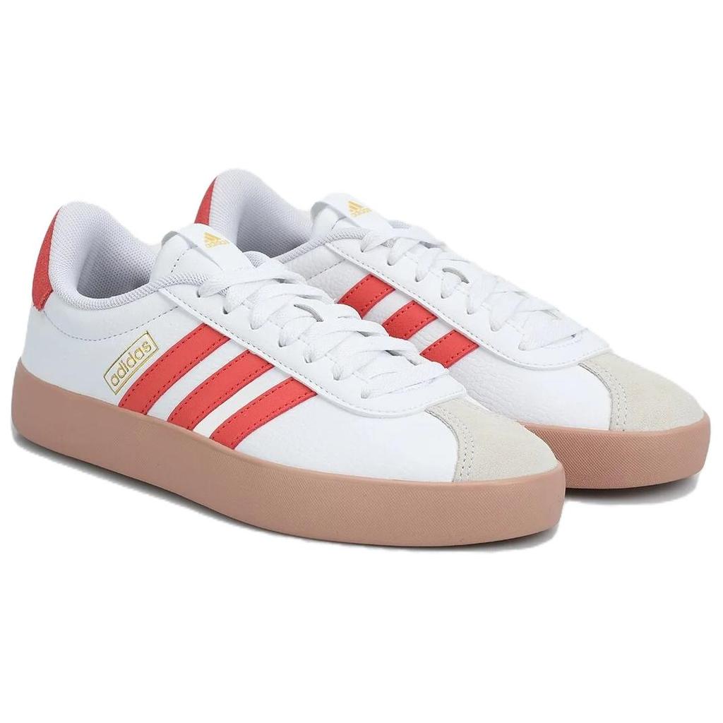 Adidas VL COURT 3.0 Slip Resistant Abrasion Resistant Low top Skateboard Shoes Women's White Red JP5346