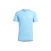 Three-Stripe Logo Print Crew Neck T-Shirt Men Tops Sky-Blue IN1513
