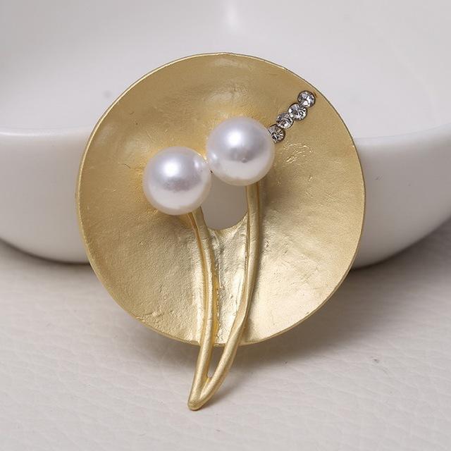 Новая индивидуальная геометрическая брошь для пальто, круглая жемчужная брошь, модная Высококачественная подарочная одежда, аксессуары, ювелирная брошь