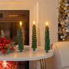 Christmas Tree Shaped Candles with Gold Powder Decorative Table Ornaments for Home Party New Year Xmas Festival Holiday Decoration