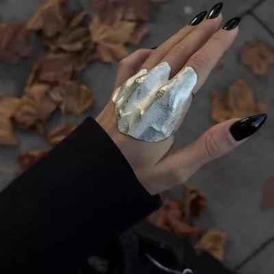 Необычное кольцо на палец Минималистичный стиль Плиссированное кольцо Уникальное кольцо на сустав для унисекс ношения