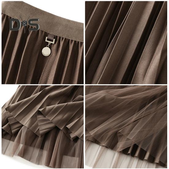 Женская юбка миди, эластичная юбка А-силуэта с высокой талией, однотонная, двухсторонняя, двусторонняя, осенне-зимняя юбка