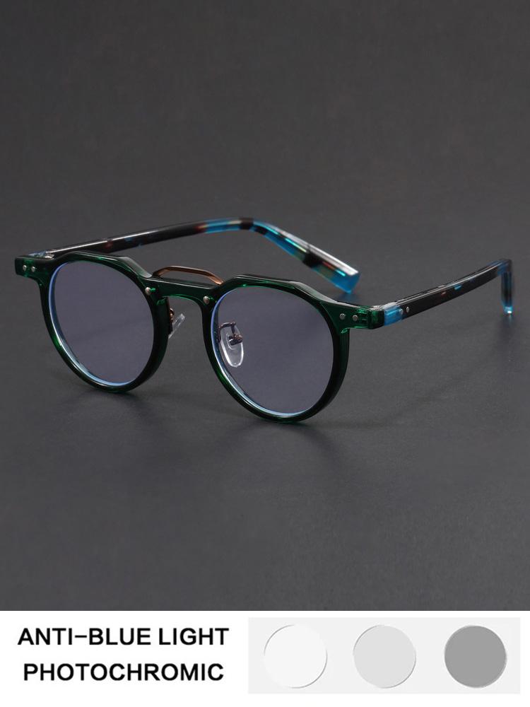 Ретро-очки для чтения с защитой от синего света, круглые, для женщин и мужчин, для коррекции близорукости, в тренде, ретро-очки с фотохромными линзами +1.