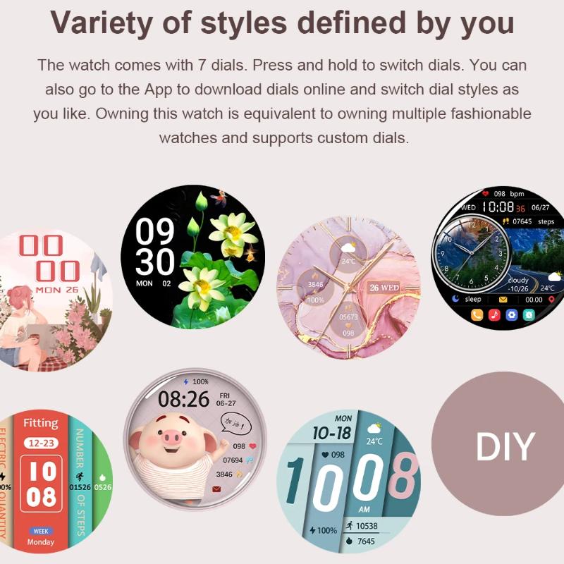 2025 Новые женские модные умные часы Женские AMOLED HD экран GPS Пульсометр Звонки по Bluetooth Водонепроницаемые Уличные умные часы для Xiaomi