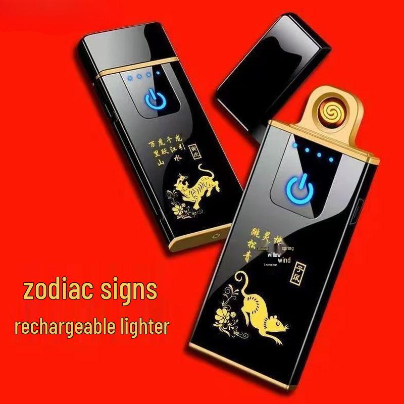 High-Power Rechargeable Windproof Flip Lighter for Men