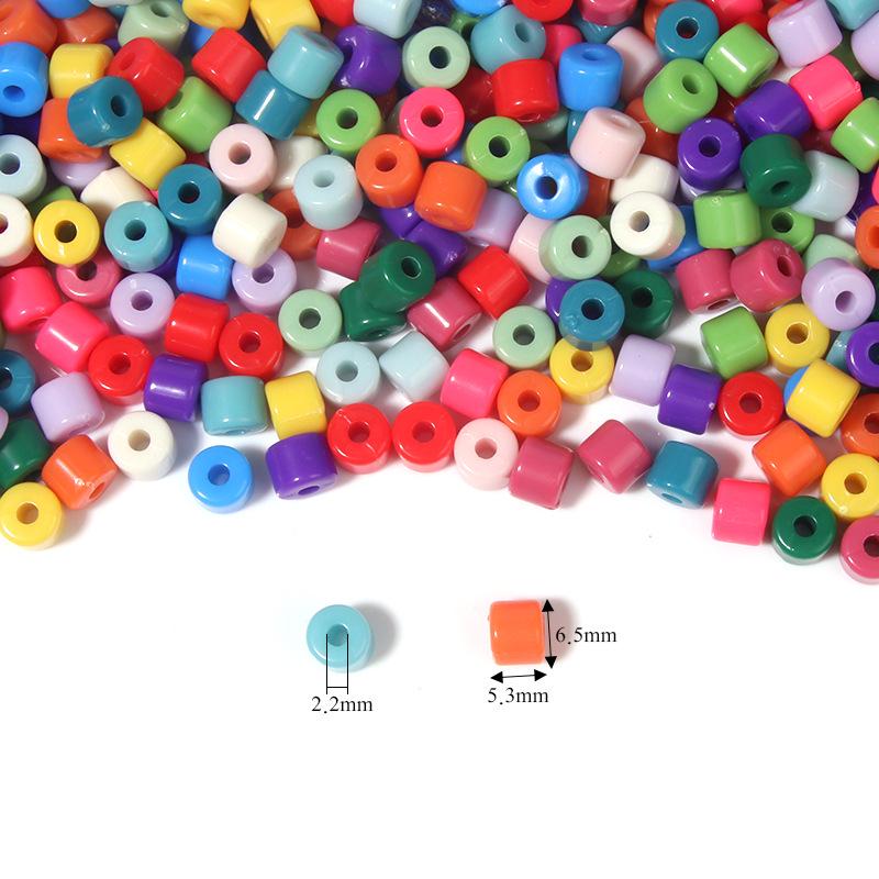Colorful Acrylic Cylindrical Beads for DIY Jewelry Making