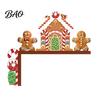 Snowman Door Frame Art Christmas Topper, Wooden Corner Sign, Santa Gingerbread Rustic Holiday Accents Man Decor for Home Party Decoration Decorations