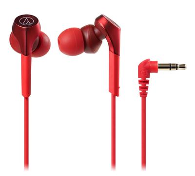 Проводные наушники Audio Technica RD SOLID BASS Deep Bass, совместимые с источниками звука высокого разрешения, красные внутриканальные наушники ATH-CKS550X