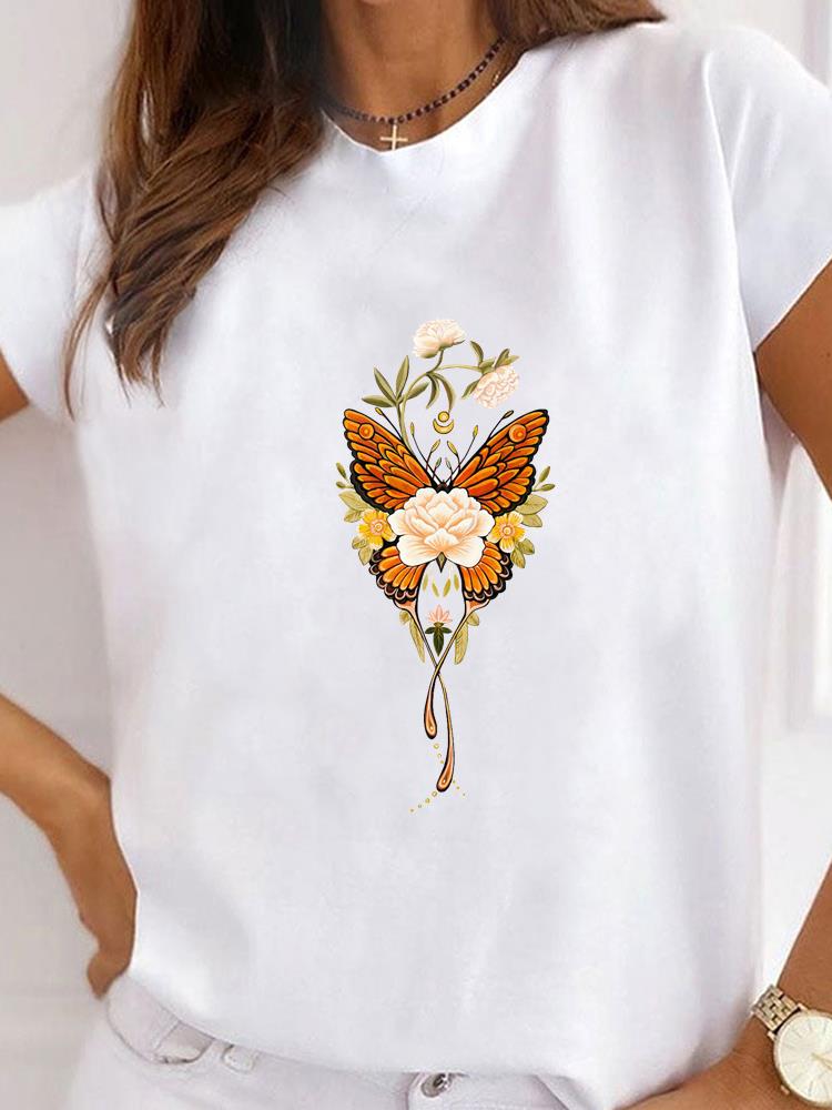 Женская одежда Bee Love Style Надпись Принт на одежде Футболка с коротким рукавом Летний топ Футболка Базовая модная графическая футболка